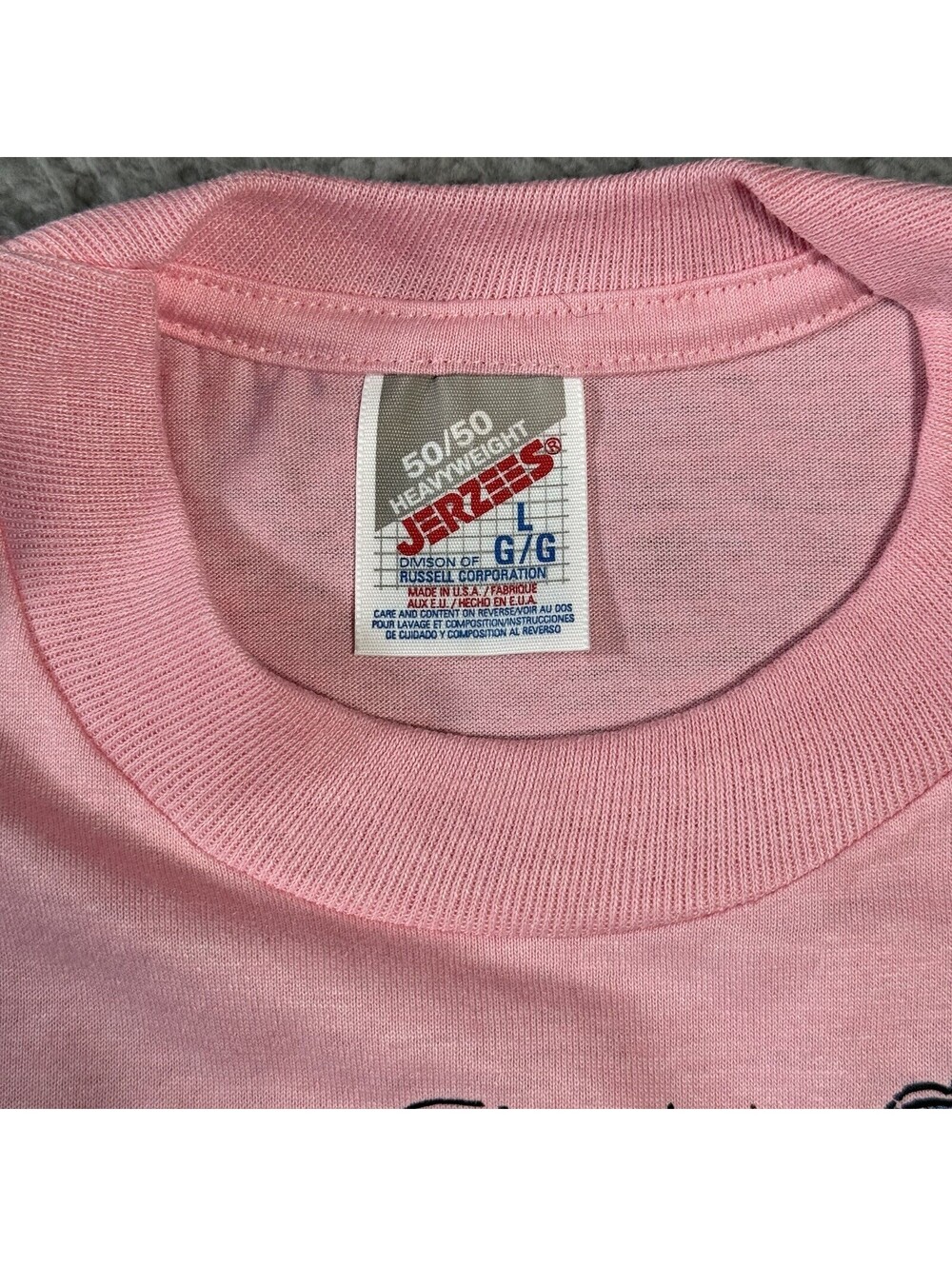 90s Vintage Jerzees Home Sweet Bird House Pink Graphic Shirt Large USA Flowers - Picture 5 of 6